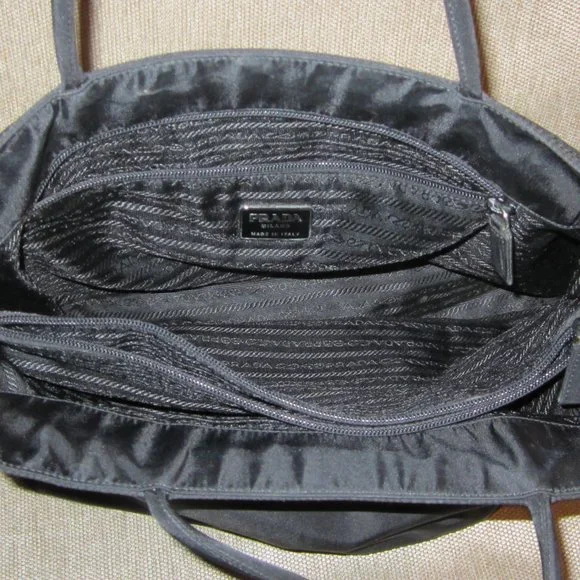 ❤️Authentic PRADA TESSUTO Black Nylon Shopper Shoulder Bag Purse - Picture 7 of 10